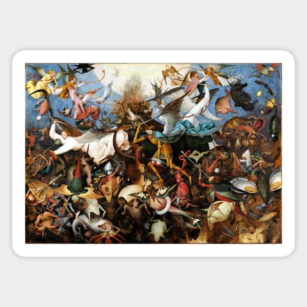 Pieter Bruegel The Elder Fall Of The Rebel Angels Oil Painting Sticker by tiokvadrat